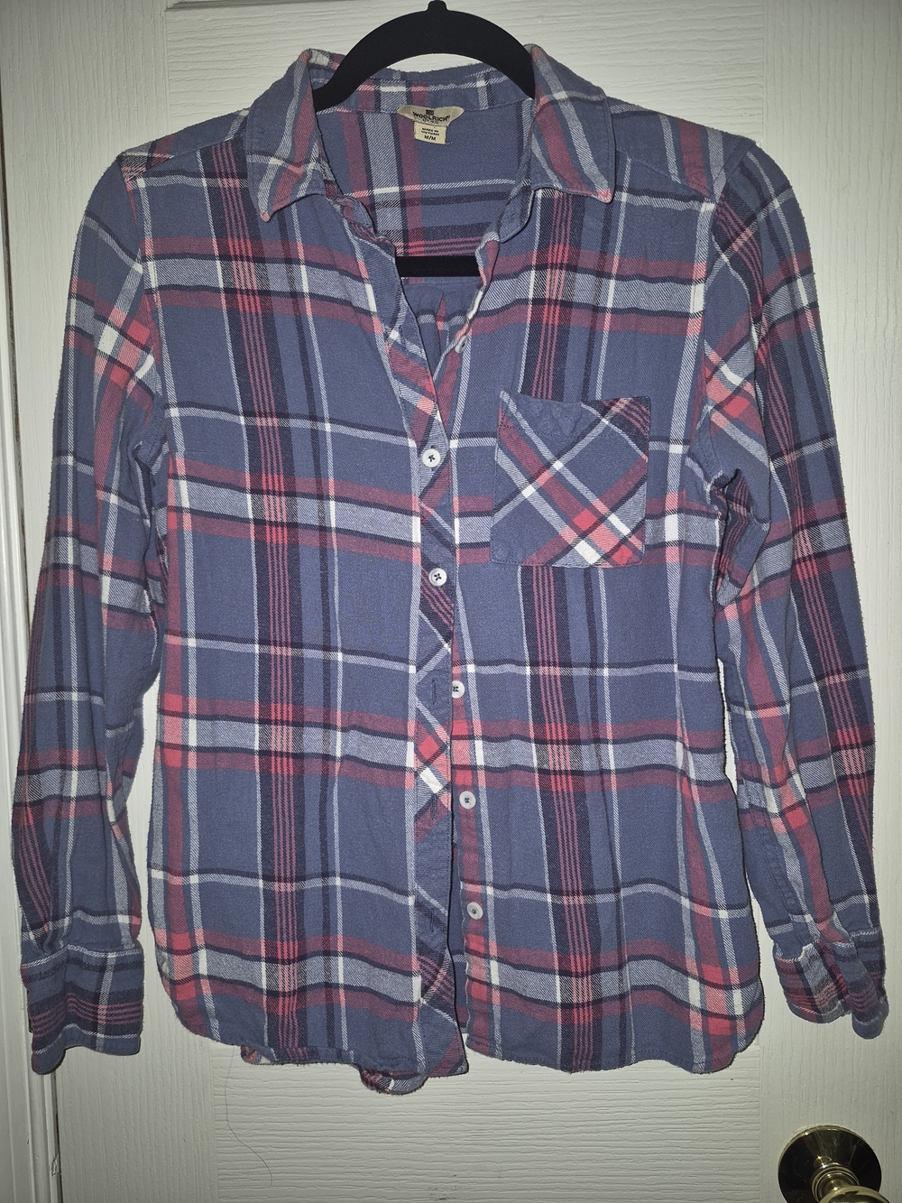 Woolrich Navy and Pink Plaid Button-Down Shirt